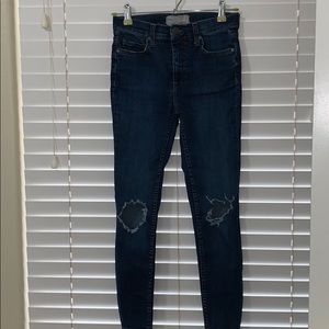 Free people high rise busted knee skinny jean